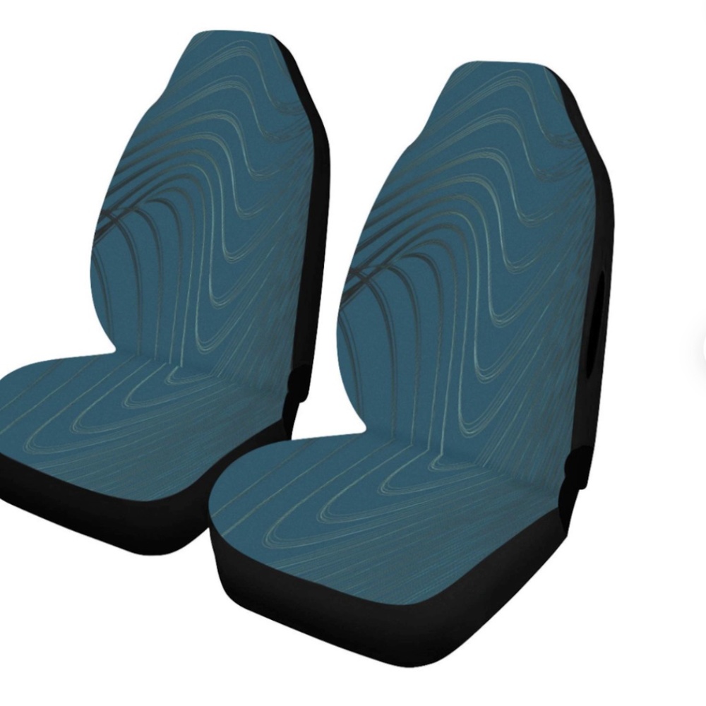 PASSENGER side ONLY car seat cover - Black+Teal (dark turquoise blue~green~ish)